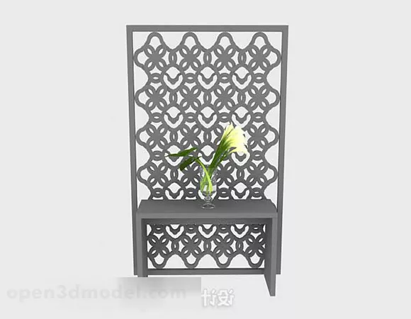 Panel Screen Carved Cicles 3d model