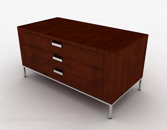 Brown Wooden Simple Bedside Table V4 3d model Brown Wooden Simple Bedside Table V4 3d model
