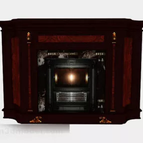 Brown Fireplace V4 3d model
