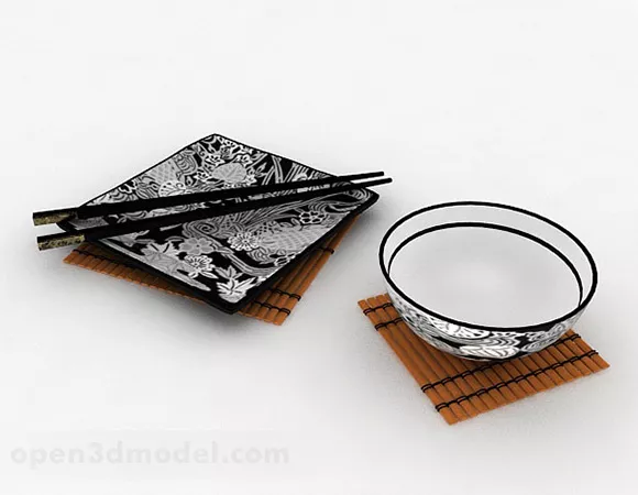 Japanese Tableware 3d model Japanese Tableware 3d model