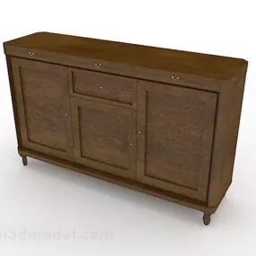 Brown Wooden Office Cabinet V20 3d model