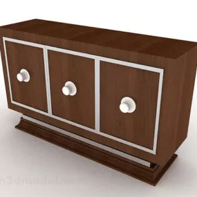 Wooden Brown Porch Cabinet V2 3d model
