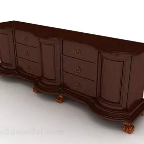 Wooden Brown Tv Cabinet V6 3d model