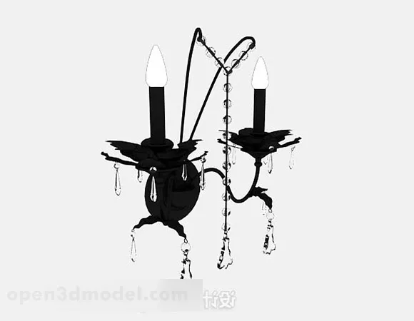 Candlestick With Antique Brass Stand 3d model