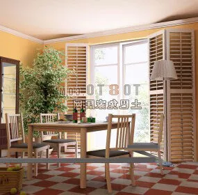 Rustic Living Room 3d model