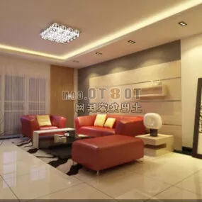 Living Room Modern Lighting Interior 3d model
