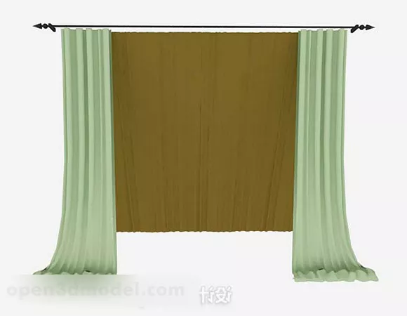 Home Brown Curtain 3d model Home Brown Curtain 3d model