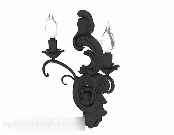European Black Wall Lamp V1 3d model European Black Wall Lamp V1 3d model