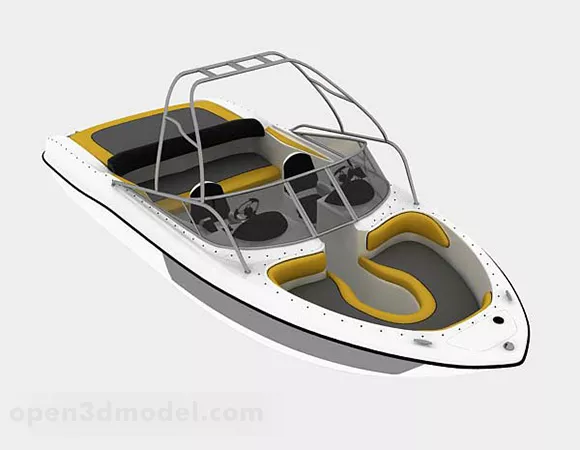 Cabin Motorboat 3d model