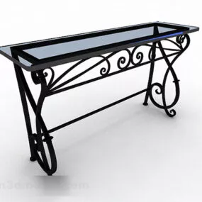 Black Iron Dining Table V1 3d model