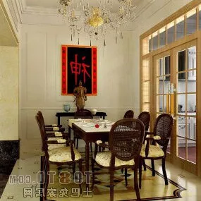 Chinese Home Restaurant Interior 3d model
