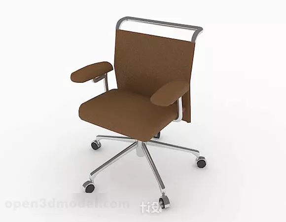 Brown Simple Office Chair 3d model Brown Simple Office Chair 3d model