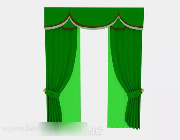 Green Curtain Home Design 3d model Green Curtain Home Design 3d model
