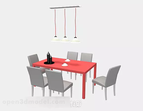 Home Simple Dining Table And Chair V2 3d model Home Simple Dining Table And Chair V2 3d model