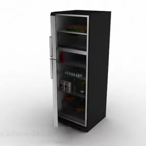 Black Refrigerator V3 3d model