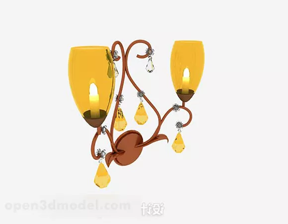 Yellow Wall Lamp V9 3d model Yellow Wall Lamp V9 3d model