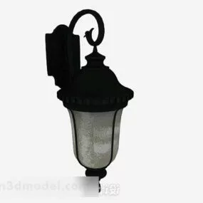 European Style Black Garden Lamp V3 3d model