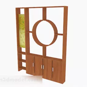 Yellow Wooden Display Cabinet V7 3d model