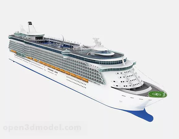 Cargo Ship With Crane 3d model