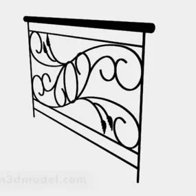 Black Iron Railing V4 3d model
