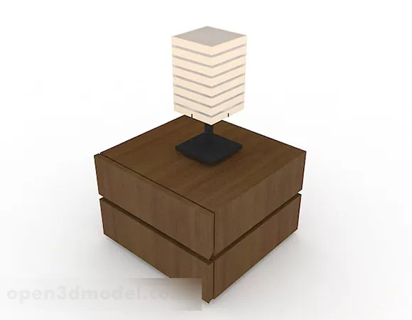 Wooden Brown Bedside Table V3 3d model Wooden Brown Bedside Table V3 3d model