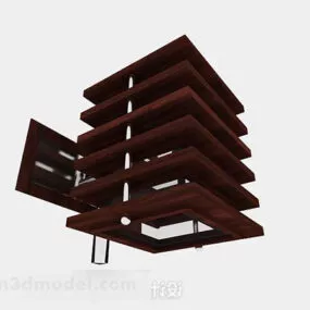 Individual Wooden Chandeliers V1 3d model