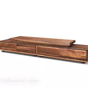 Wooden Brown Tv Cabinet V8 3d model