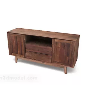 Wooden Brown Locker V2 3d model