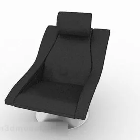 Modern Minimalist Black Lounge Chair V4 3d model
