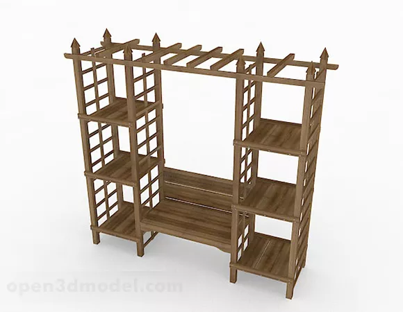 Wooden Display Cabinet 3d model Wooden Display Cabinet 3d model