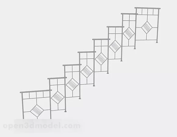 Stair Railing Decor 3d model Stair Railing Decor 3d model