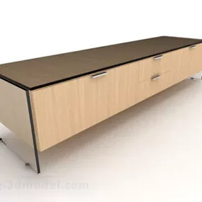 Yellow Minimalist Tv Cabinet V4 3d model