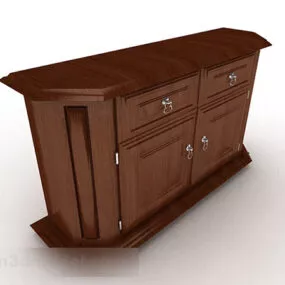 European Style Wooden Cabinet V5 3d model