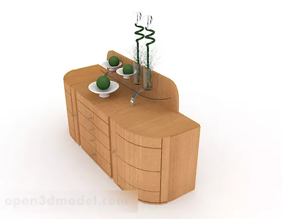 Wooden Yellow Office Cabinet V1 3d model Wooden Yellow Office Cabinet V1 3d model