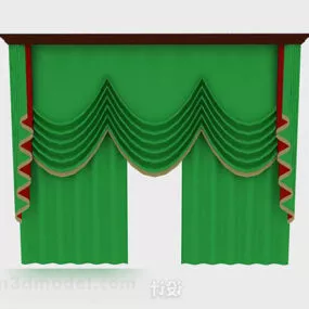 Old Style Green Curtain 3d model