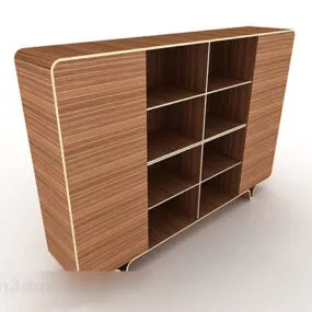 Wooden Brown Wardrobe V1 3d model