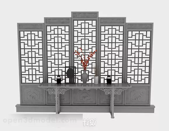 Chinese Screen Partition V2 3d model Chinese Screen Partition V2 3d model