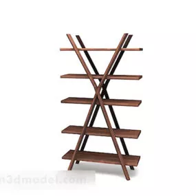 Wooden Simple Display Cabinet V4 3d model
