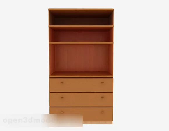 Yellow Wooden Display Cabinet V8 3d model Yellow Wooden Display Cabinet V8 3d model
