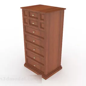 Wooden Brown Office Cabinet V9 3d model