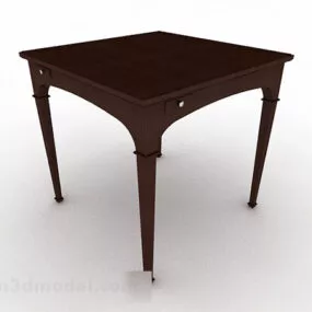 Brown Wooden Dining Table V6 3d model