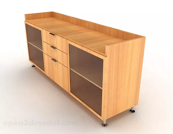Yellow Wooden Office Cabinet V8 3d model Yellow Wooden Office Cabinet V8 3d model