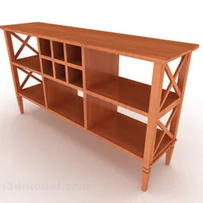 Wooden Yellow Office Cabinet V2 3d model