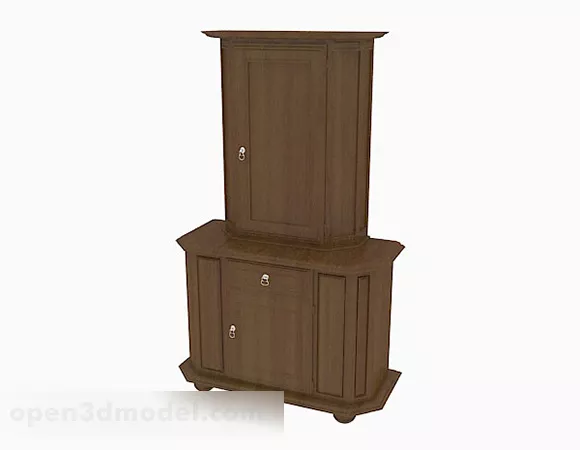 Brown Wooden Office Cabinet V25 3d model Brown Wooden Office Cabinet V25 3d model