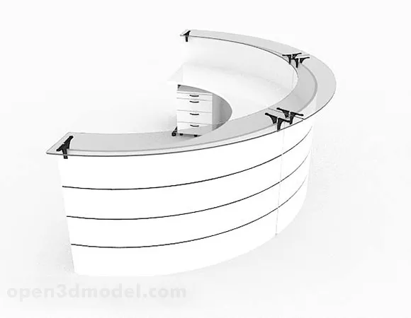 White Desk V2 3d model White Desk V2 3d model