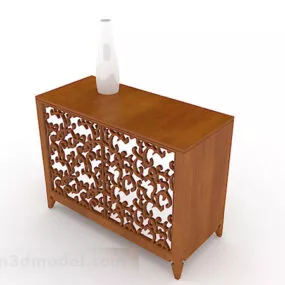 Chinese Style Wooden Carved Hall Cabinet V1 3d model