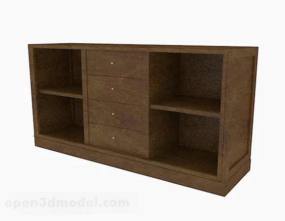Wooden Brown Porch Cabinet V4 3d model Wooden Brown Porch Cabinet V4 3d model