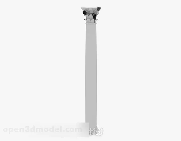 Square Pillar Column 3d model