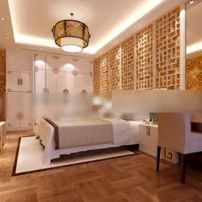Chinese Bedroom Ceiling Interior 3d model