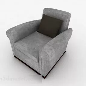 Gray Fabric Single Sofa V1 3d model